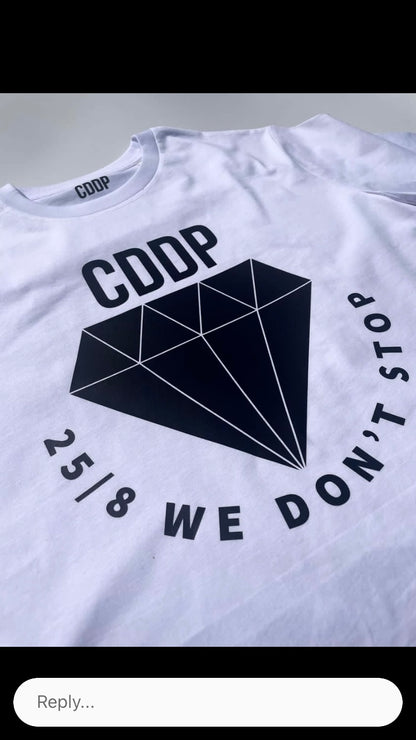 CDDP Logo printed white T-shirts